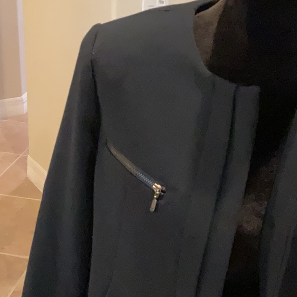 Gap Collarless Buttonfront Jacket, Black, Size. S - image 3